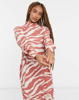 orange animal print dress
