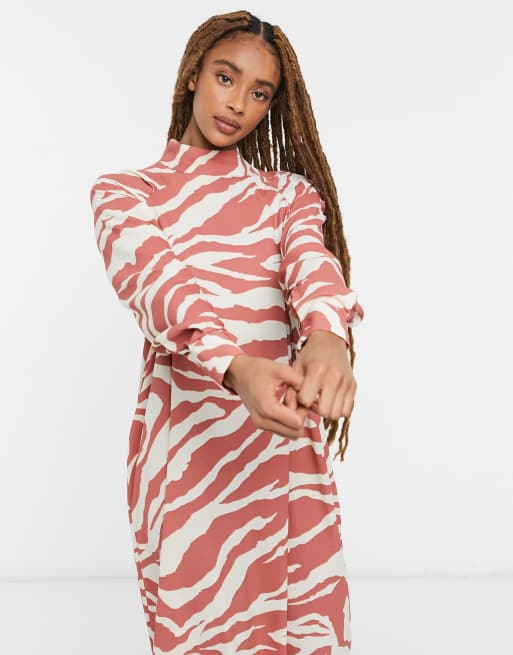 Orange zebra print store dress