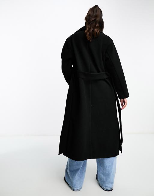 Monki long belted coat hotsell