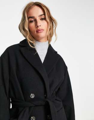  Other Stories belted wool coat in gray melange