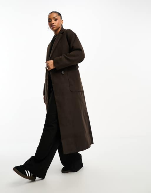 Mens belted hot sale wool coat