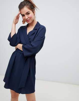 navy belted dress