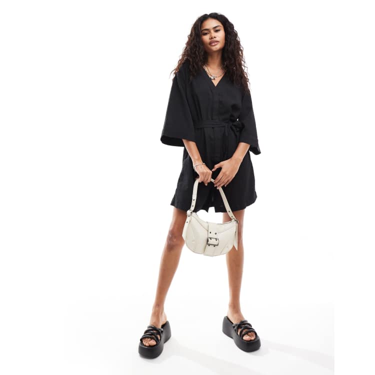 Belted kaftan dress monki sale