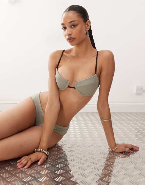 Monki  bikini in khaki - view 1