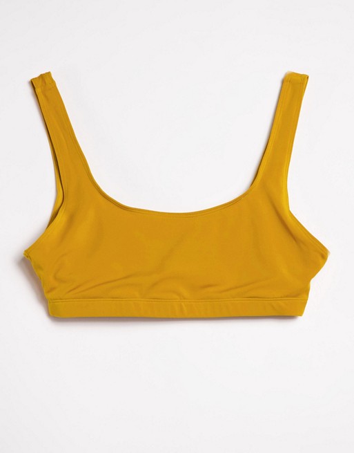 Monki bikini top in yellow