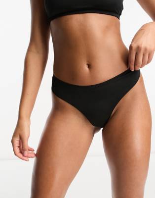 Monki - Bikinitanga in Schwarz, Kombiteil-Black