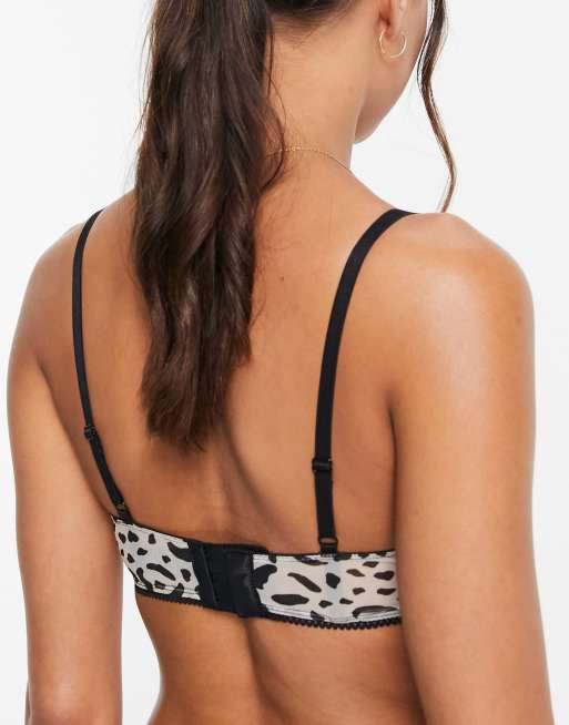 Leopard triangle mesh bra - Leopard print - Monki