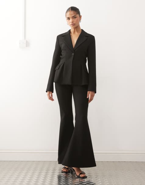 Monki - Blazer da abito stretto in vita nero in coordinato - view 1