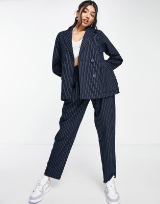 Monki co-ord blazer in navy pinstripe - ASOS Price Checker