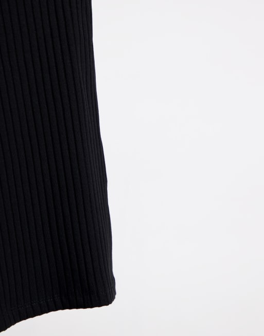 Monki blend ribbed zip up top in black, 2 of 4