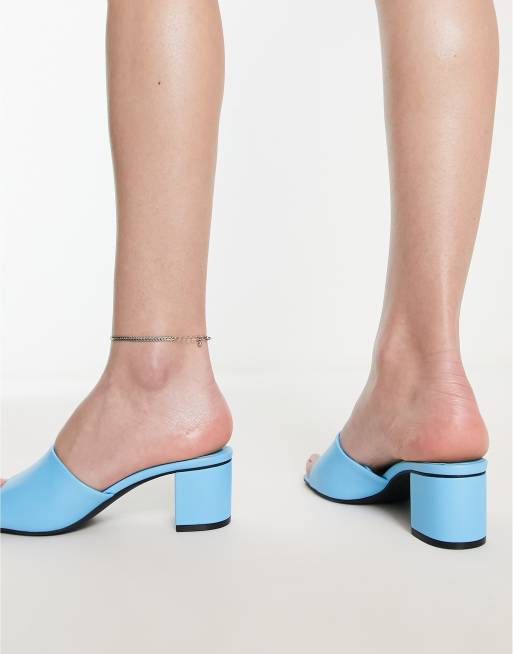 zara blue mules