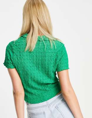 Blusa verde con colletto e bottoni sul davanti - Monki Camicia donna  - immagine3