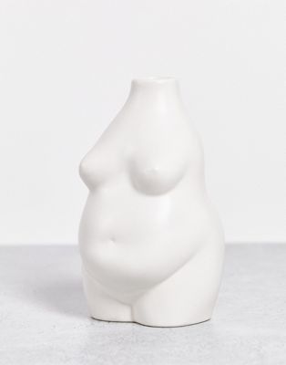 Monki body candle holder in cream