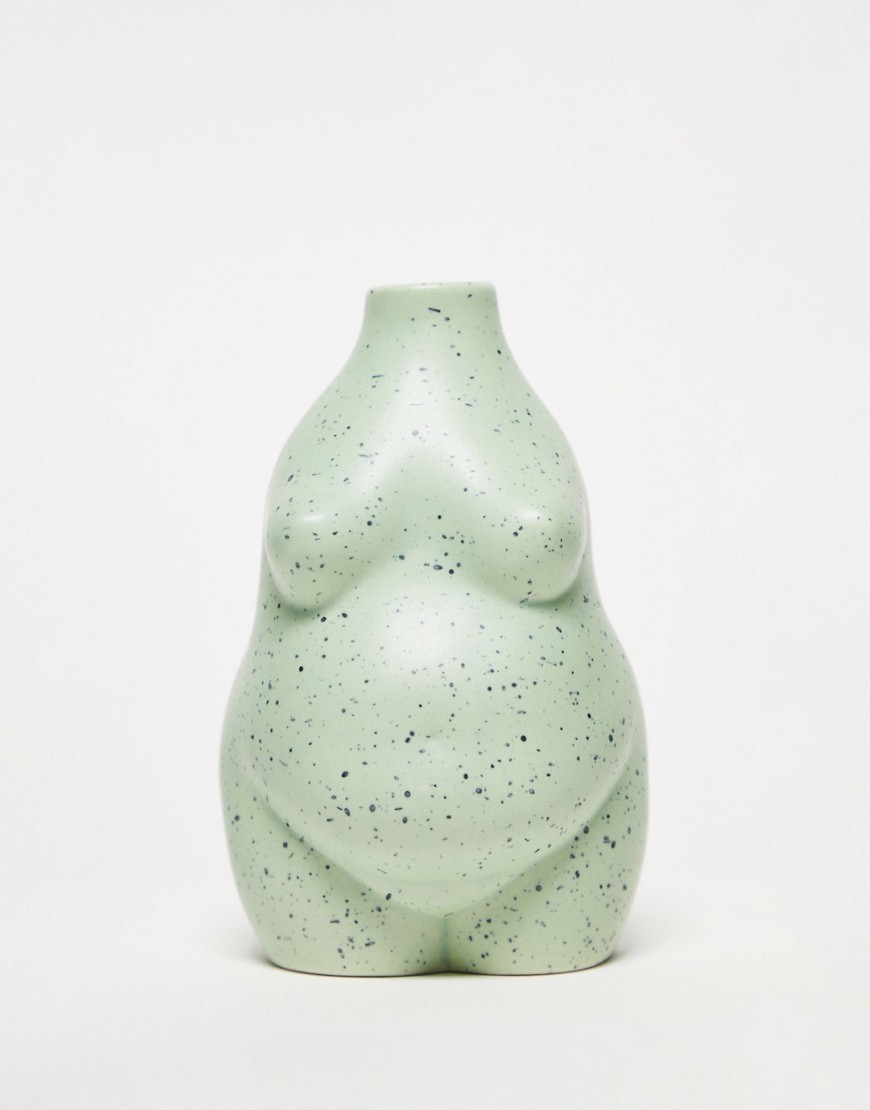 Monki body shape candle holder in green