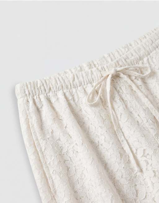 Monki boho lace balloon trousers in off white, 9 of 9
