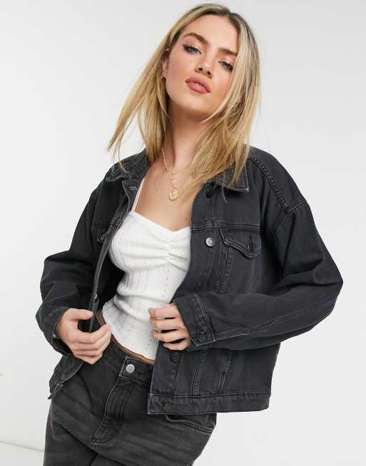 Monki black 2025 denim jacket