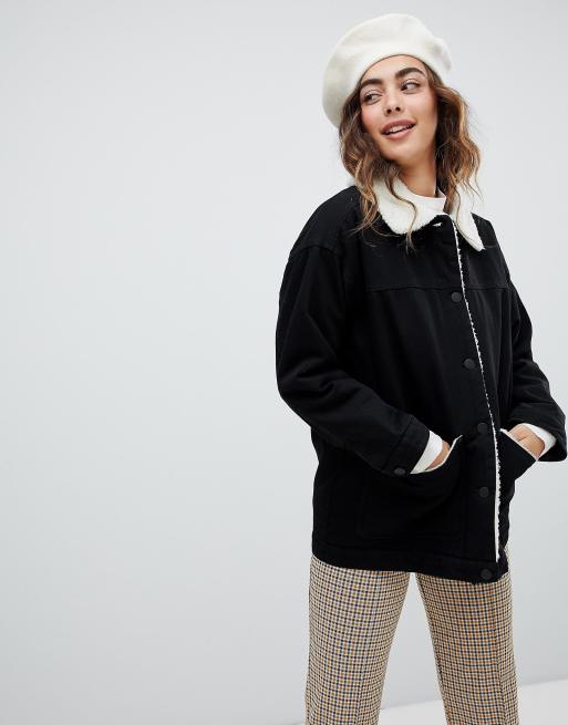 Monki black 2025 denim jacket