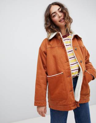 monki teddy trucker jacket