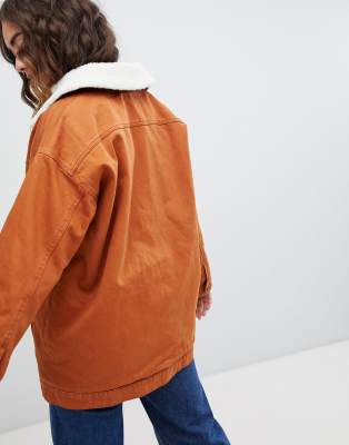 monki borg denim trucker jacket