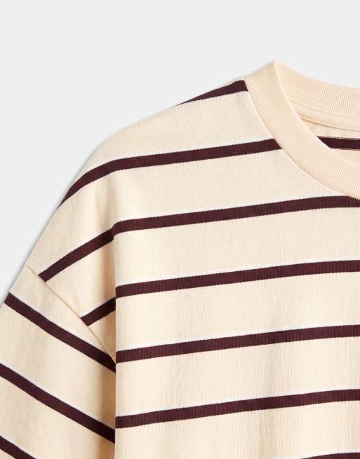 Monki boxy langærmet top i gul og burgundy, 7 af 8