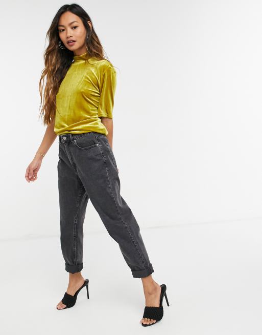 Yellow best sale velvet shirt