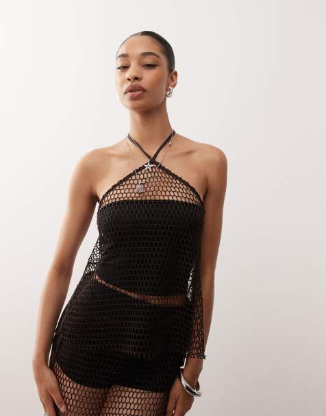 Monki – Brązowy top z dekoltem typu halter, część zestawu - view 1