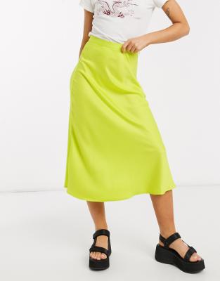 monki green midi skirt