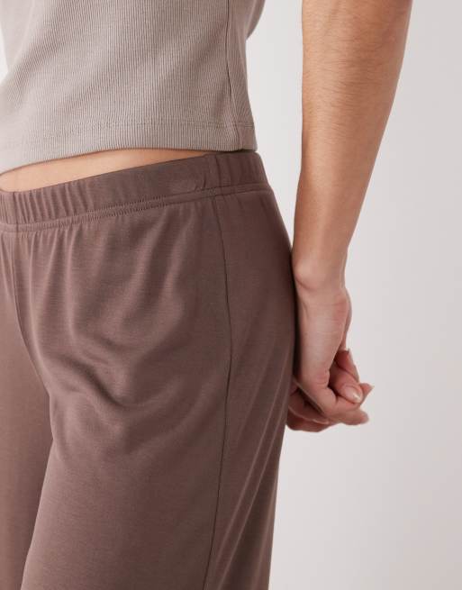 Monki – Bruna, mjuka byxor med vida ben, 4 av 5
