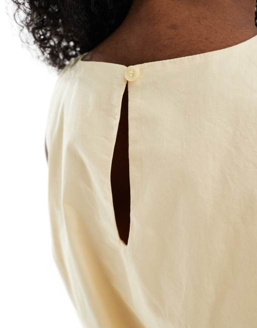 Monki bubble top in butter yellow, 2 of 4