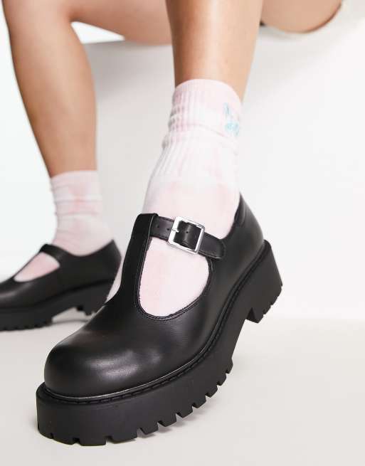 Monki buckle shoe with chunky sole in black - BLACK | ASOS