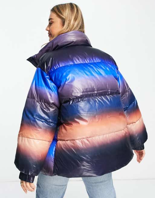 Monki – Bunte Steppjacke aus Polyester mit Ombré-Färbung - MULTI, 2 von 4