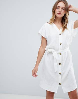 cotton button front dress