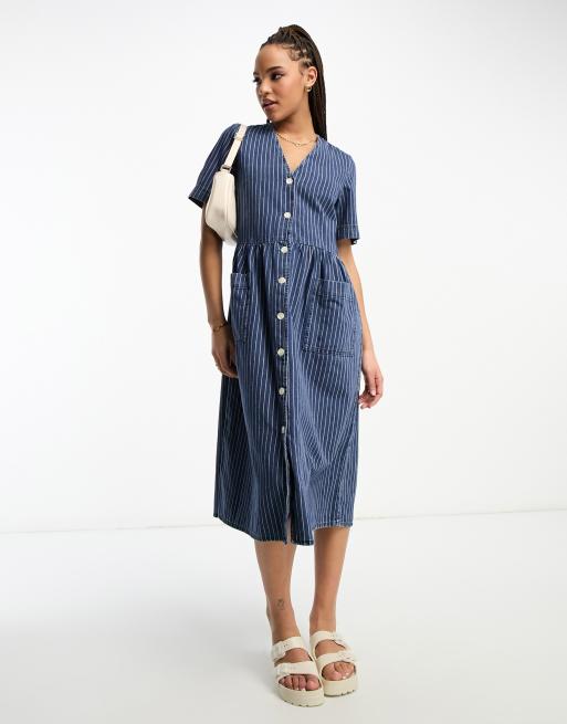 Striped 2025 denim dress