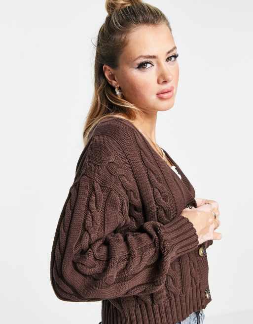 Women's Petite Premium Chunky Knit Cardigan