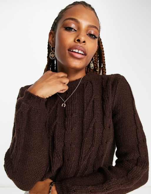 Cropped chunky hotsell knit jumper