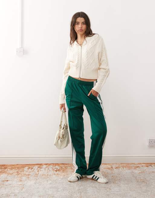 Monki cable knit hooded cardigan with double zip detail in off white