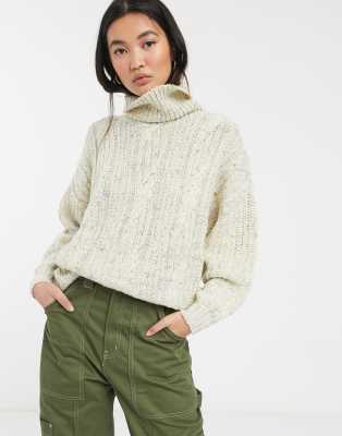 white roll neck knit