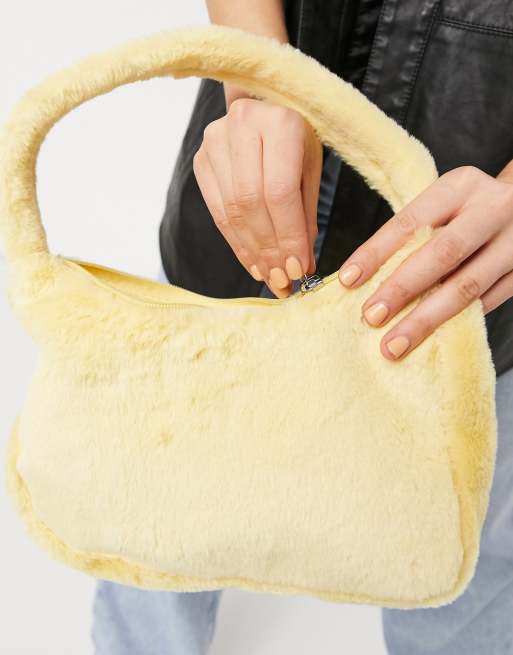 Yellow best sale fluffy bag