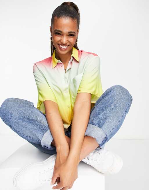 Monki - Camicia multicolore sfumata - MULTI