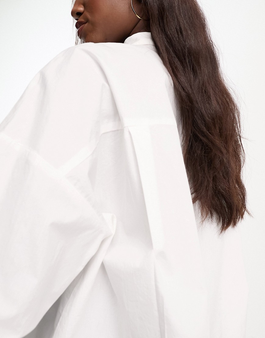 Camicia oversize bianca-Bianco - Monki Camicia donna  - immagine2