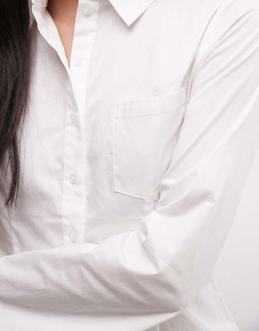 Monki - camisa entallada en la cintura en blanco, 4 de 4