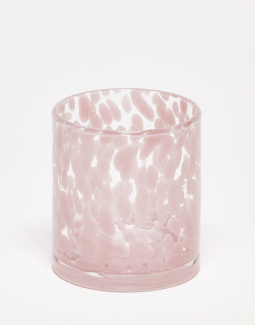Monki Candle Holder In Pink And White-multi