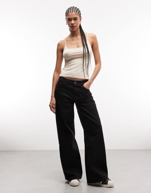Monki - Canotta beige con spalline sottili e scollo rotondo, 2 di 4