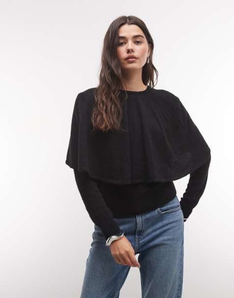 Monki capegebreid vest in zwart - view 1