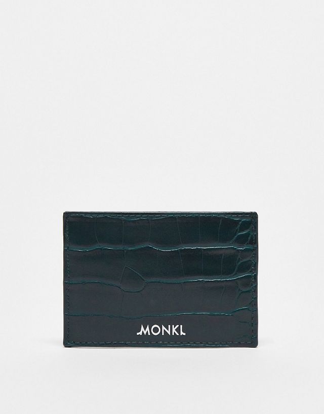 Monki card case in dark green