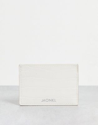 Monki card holder case in white croc