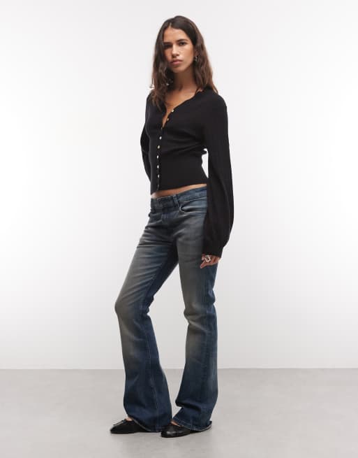 Monki cardigan aderente compatto nero, 2 di 4