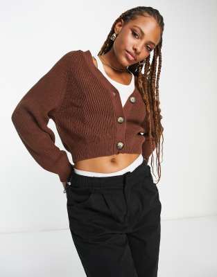 Monki cardigan in brown - ASOS Price Checker