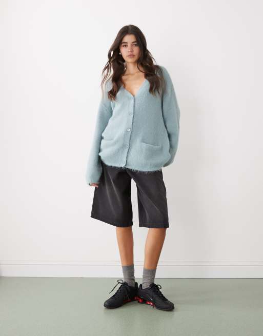 Monki - Cardigan oversize blu polvere, 2 di 4