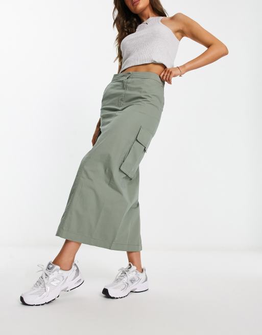 SKIRT OVER TROUSERS WITH ZIP - Duck green